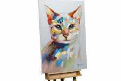 Handgemaltes Gemälde 'Katze im Farbtopf' 70x100cm | inkl. Echtheitszertifikat