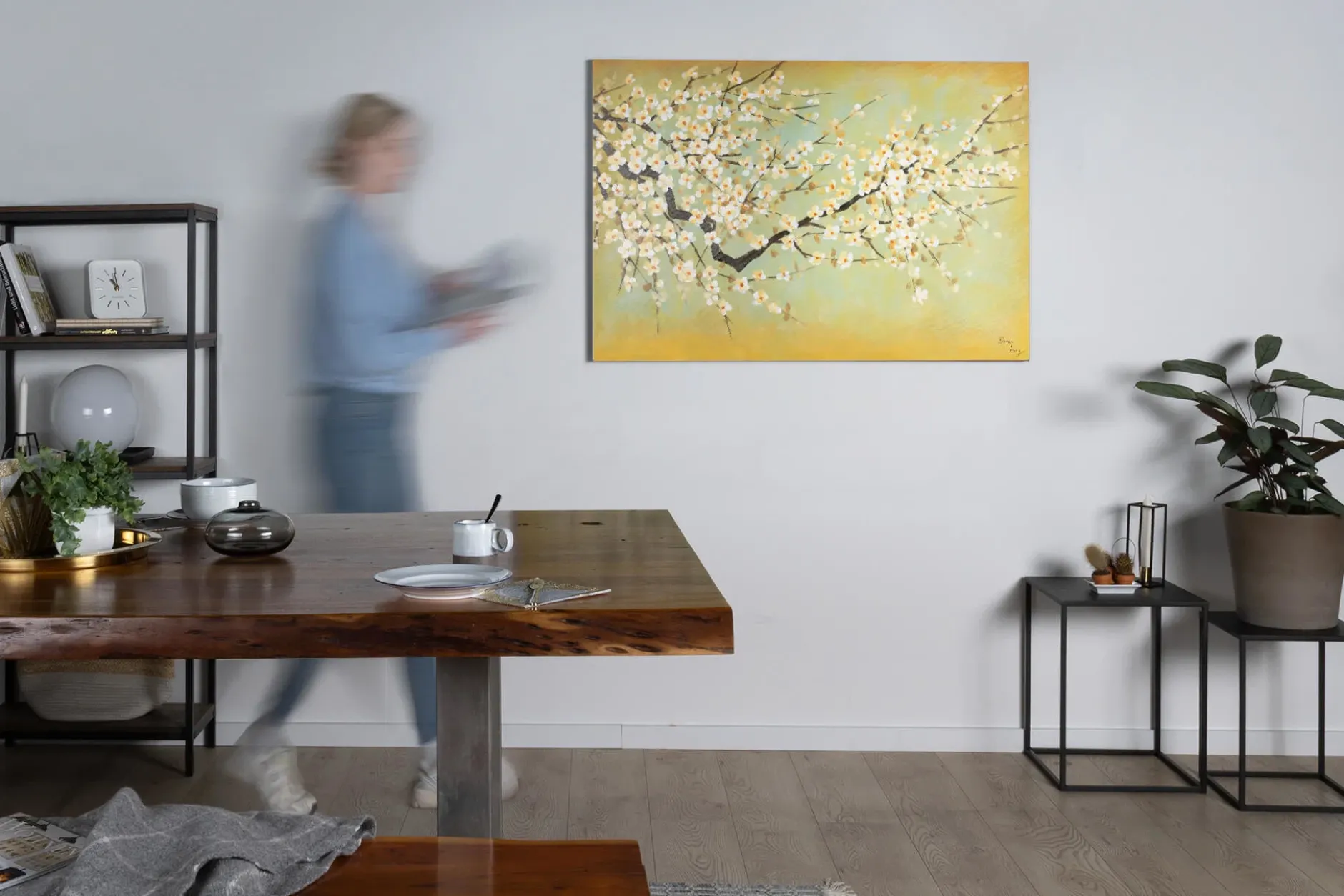 Handgemaltes Gemälde 'Kirschblüten' 120x80cm | inkl. Echtheitszertifikat