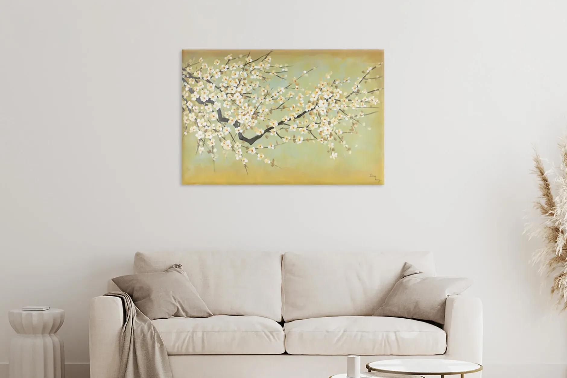 Handgemaltes Gemälde 'Kirschblüten' 120x80cm | inkl. Echtheitszertifikat
