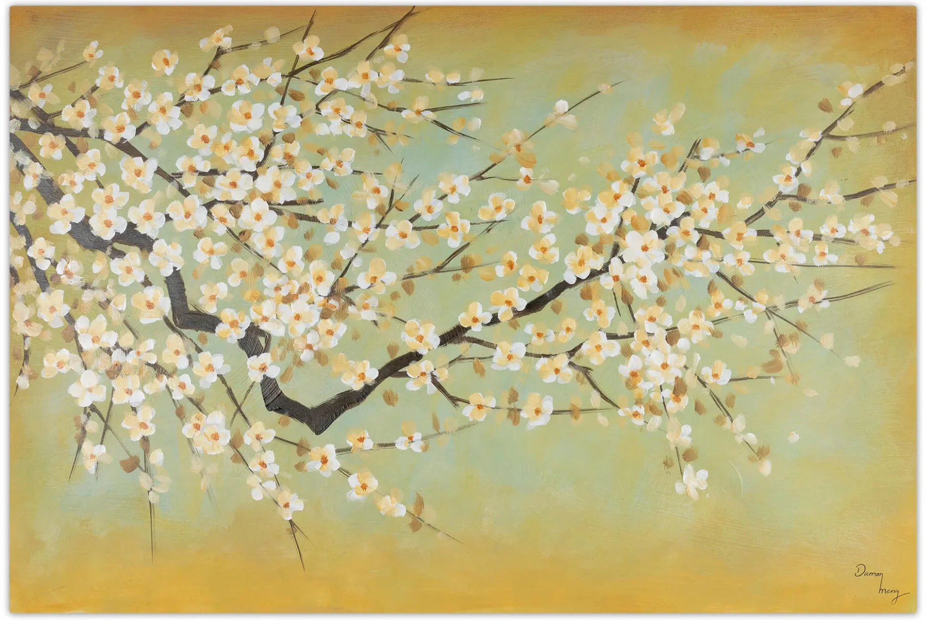 Handgemaltes Gemälde 'Kirschblüten' 120x80cm | inkl. Echtheitszertifikat