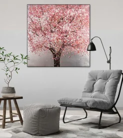 Handgemaltes Gemälde 'Kirschblütenzauber' 80x80cm | inkl. Echtheitszertifikat