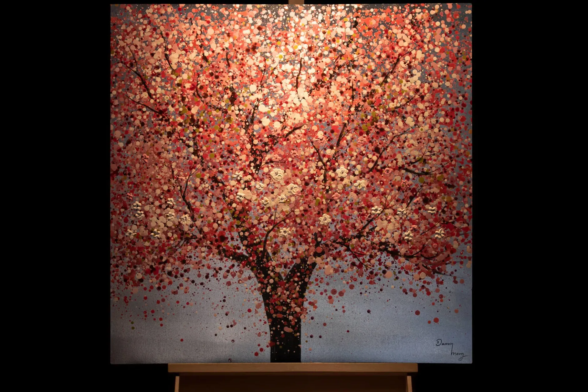 Handgemaltes Gemälde 'Kirschblütenzauber' 80x80cm | inkl. Echtheitszertifikat