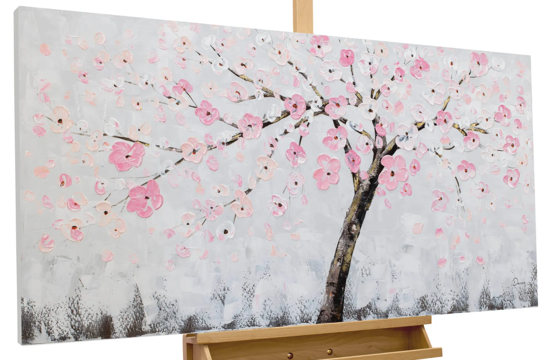 Handgemaltes Gemälde 'Kirschblütentraum' 120x60cm | inkl. Echtheitszertifikat
