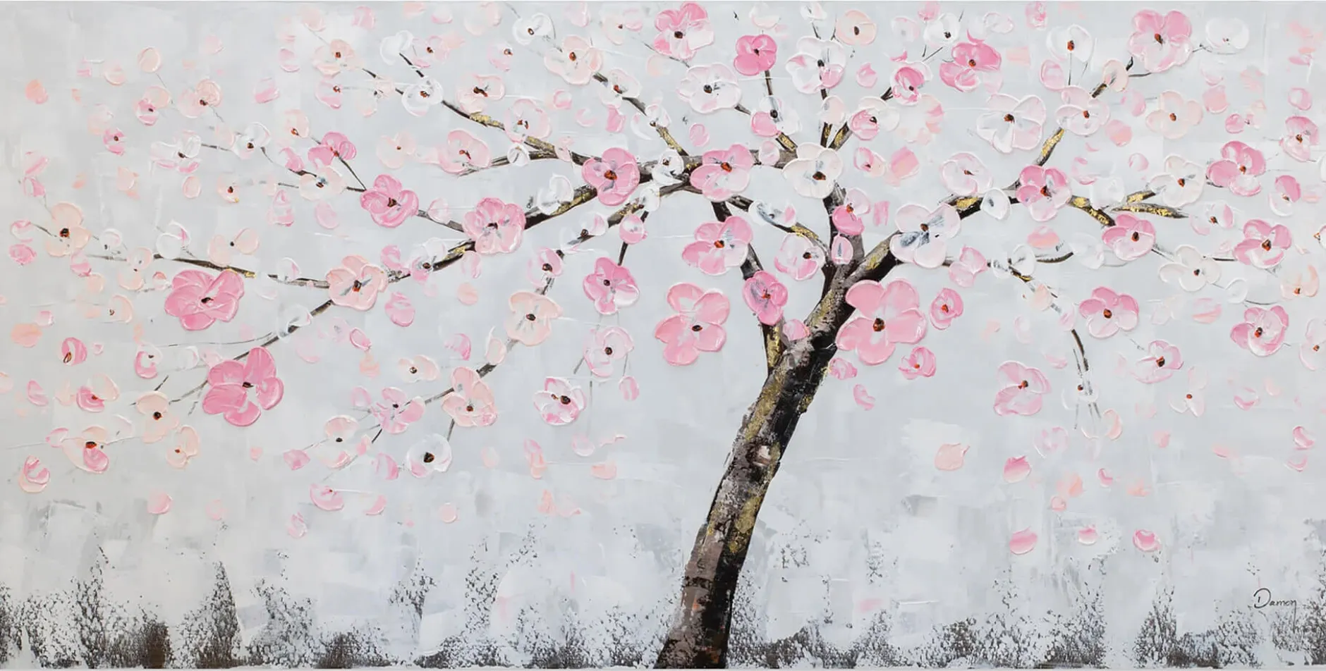 Handgemaltes Gemälde 'Kirschblütentraum' 120x60cm | inkl. Echtheitszertifikat