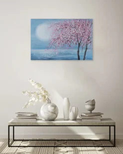 Handgemaltes Gemälde 'Kirschblütennacht' 90x60cm | inkl. Echtheitszertifikat