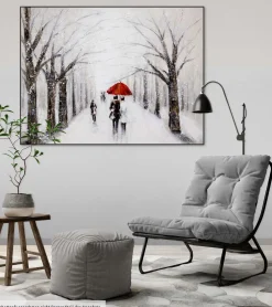 Handgemaltes Gemälde 'Kiss in the Snow' 100x75cm | inkl. Echtheitszertifikat
