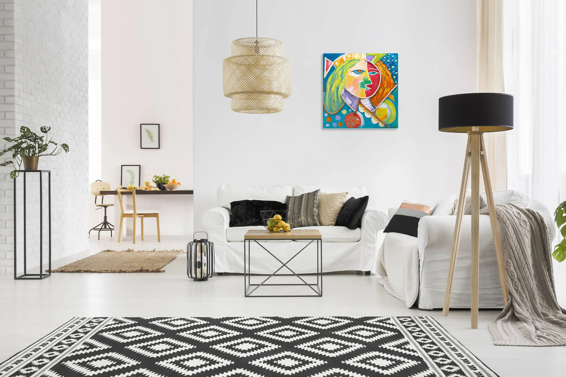Handgemaltes Gemälde 'König der Nacht' 80x80cm | inkl. Echtheitszertifikat
