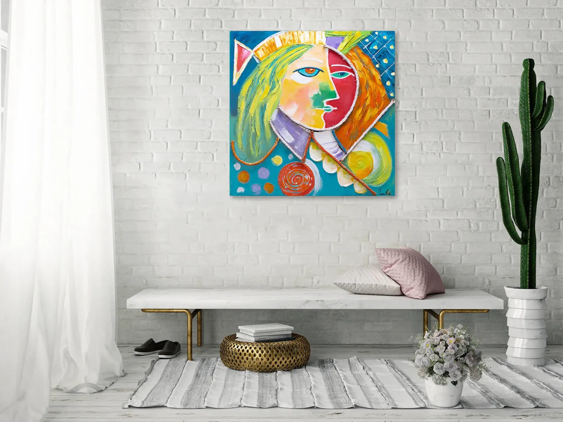 Handgemaltes Gemälde 'König der Nacht' 80x80cm | inkl. Echtheitszertifikat