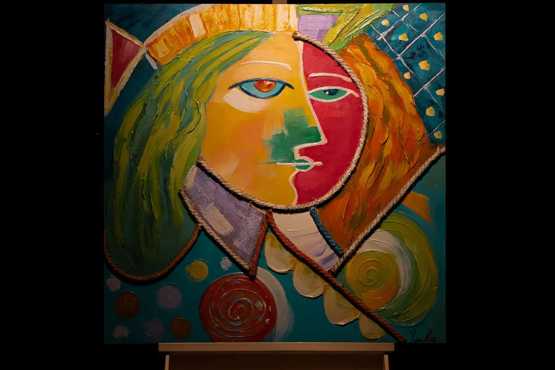 Handgemaltes Gemälde 'König der Nacht' 80x80cm | inkl. Echtheitszertifikat