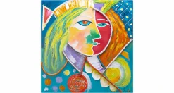 Handgemaltes Gemälde 'König der Nacht' 80x80cm | inkl. Echtheitszertifikat