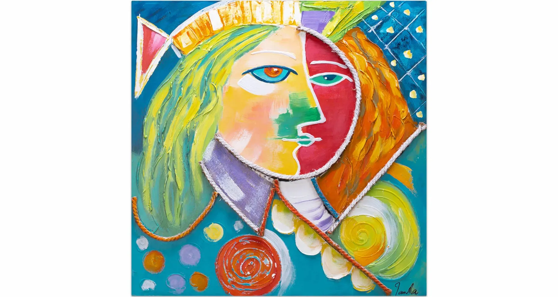 Handgemaltes Gemälde 'König der Nacht' 80x80cm | inkl. Echtheitszertifikat