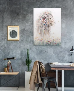 Handgemaltes Gemälde 'König der Savanne' 75x100cm | inkl. Echtheitszertifikat