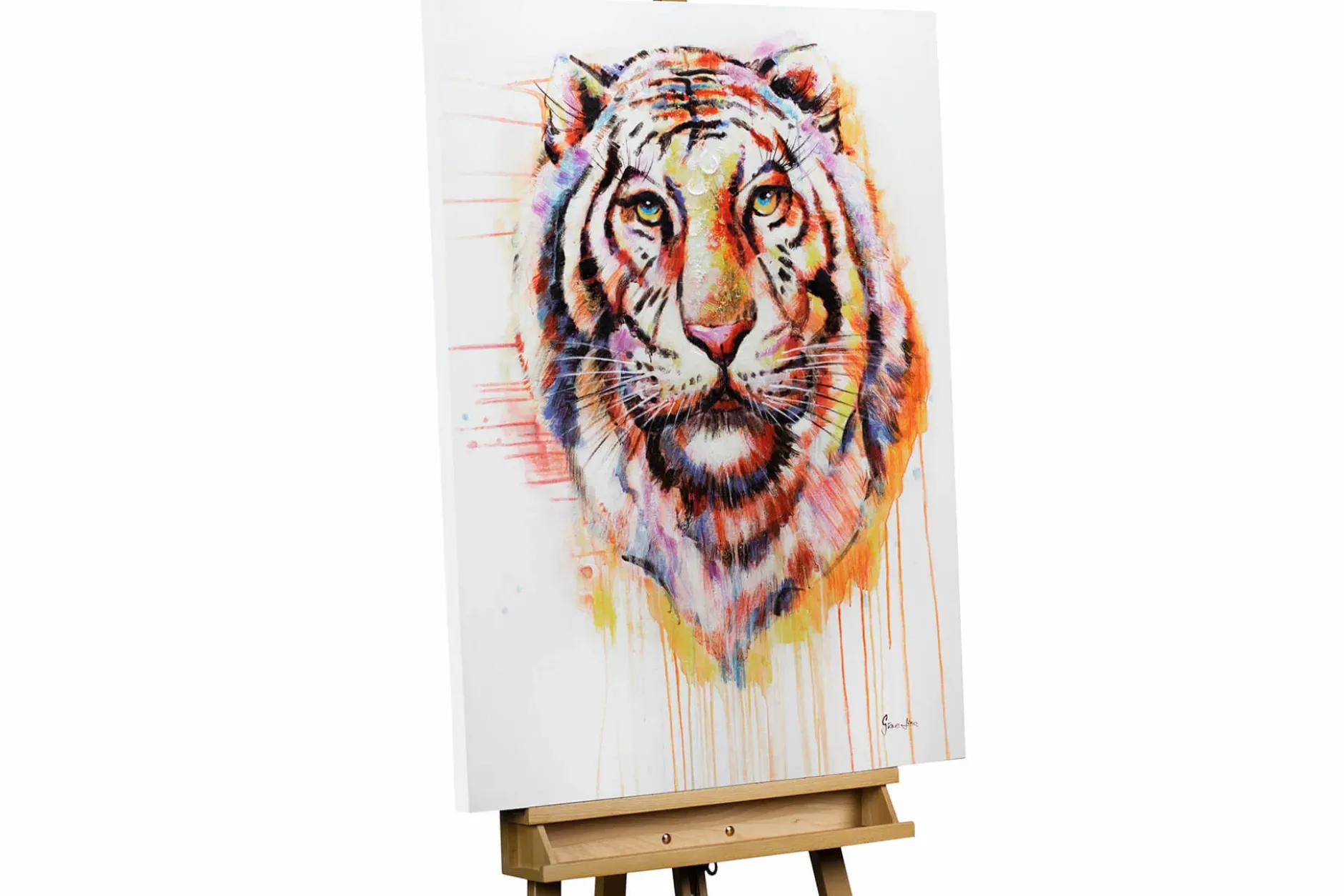 Handgemaltes Gemälde 'Königstiger' 75x100cm | inkl. Echtheitszertifikat