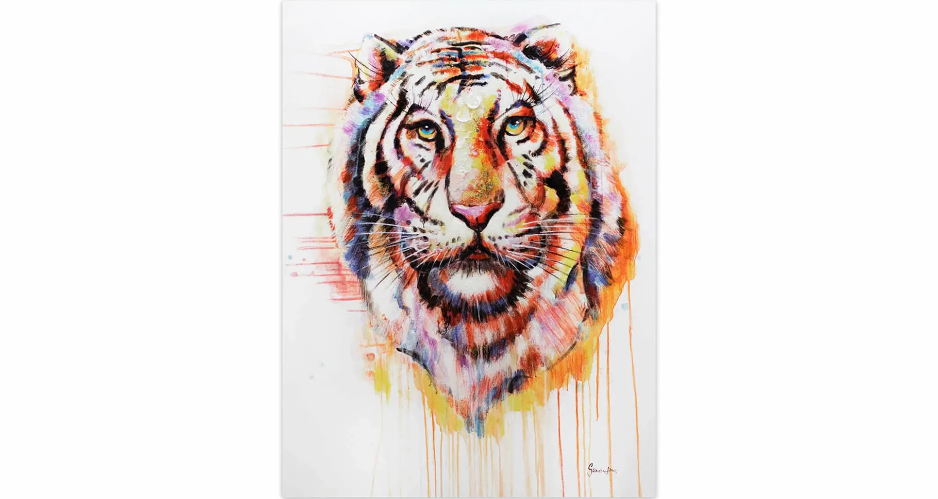 Handgemaltes Gemälde 'Königstiger' 75x100cm | inkl. Echtheitszertifikat