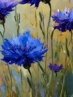 Handgemaltes Gemälde 'Kornblumenwiese' | Echtheitszertifikat inklusive