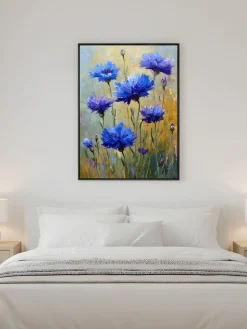 Handgemaltes Gemälde 'Kornblumenwiese' | Echtheitszertifikat inklusive