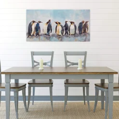 Handgemaltes Gemälde 'Kreis der Pinguine' 120x60cm | inkl. Echtheitszertifikat