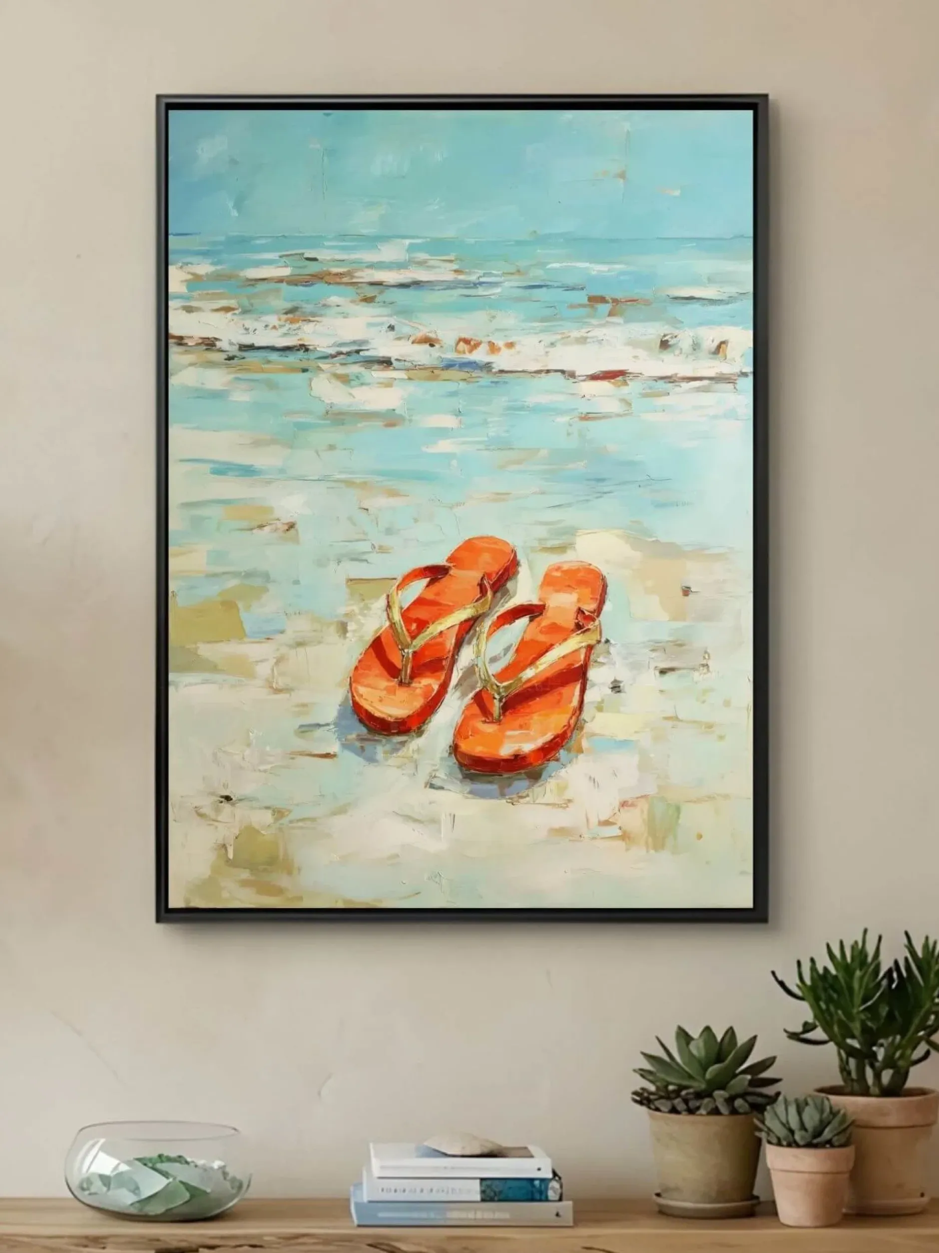 Handgemaltes Gemälde 'Kusten Sandalen' | Echtheitszertifikat inklusive