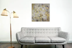 Handgemaltes Gemälde 'Laternenschimmer in der Nacht' 80x80cm | inkl. Echtheitszertifikat