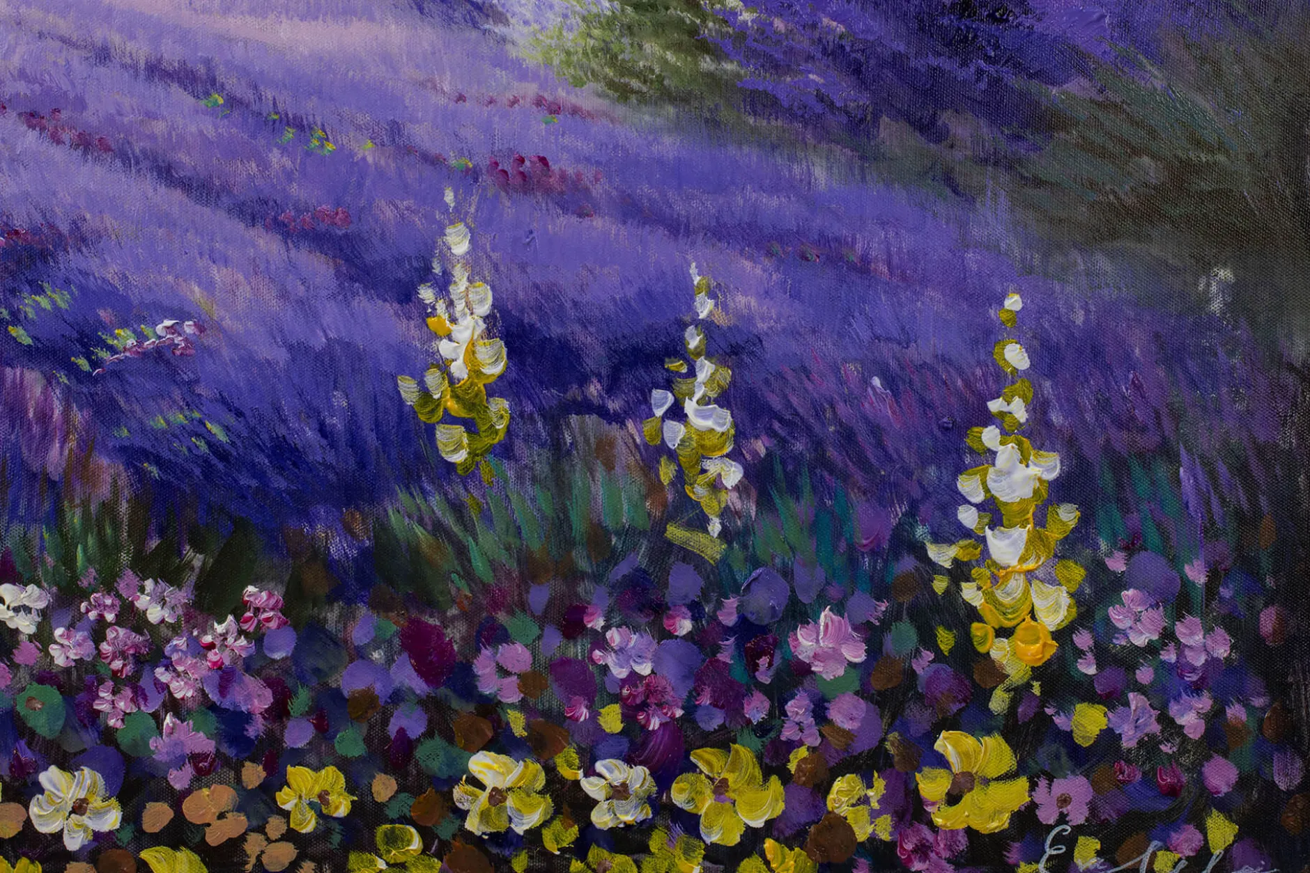 Handgemaltes Gemälde 'Lavendelzeit' 90x60cm | inkl. Echtheitszertifikat