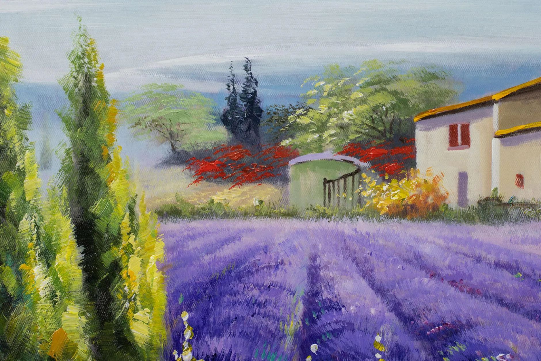 Handgemaltes Gemälde 'Lavendelzeit' 90x60cm | inkl. Echtheitszertifikat