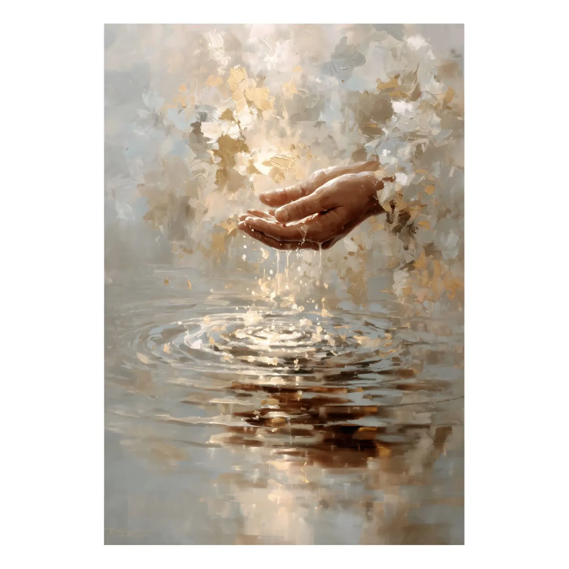 Handgemaltes Gemälde 'Lebendiges Wasser' | Echtheitszertifikat inklusive
