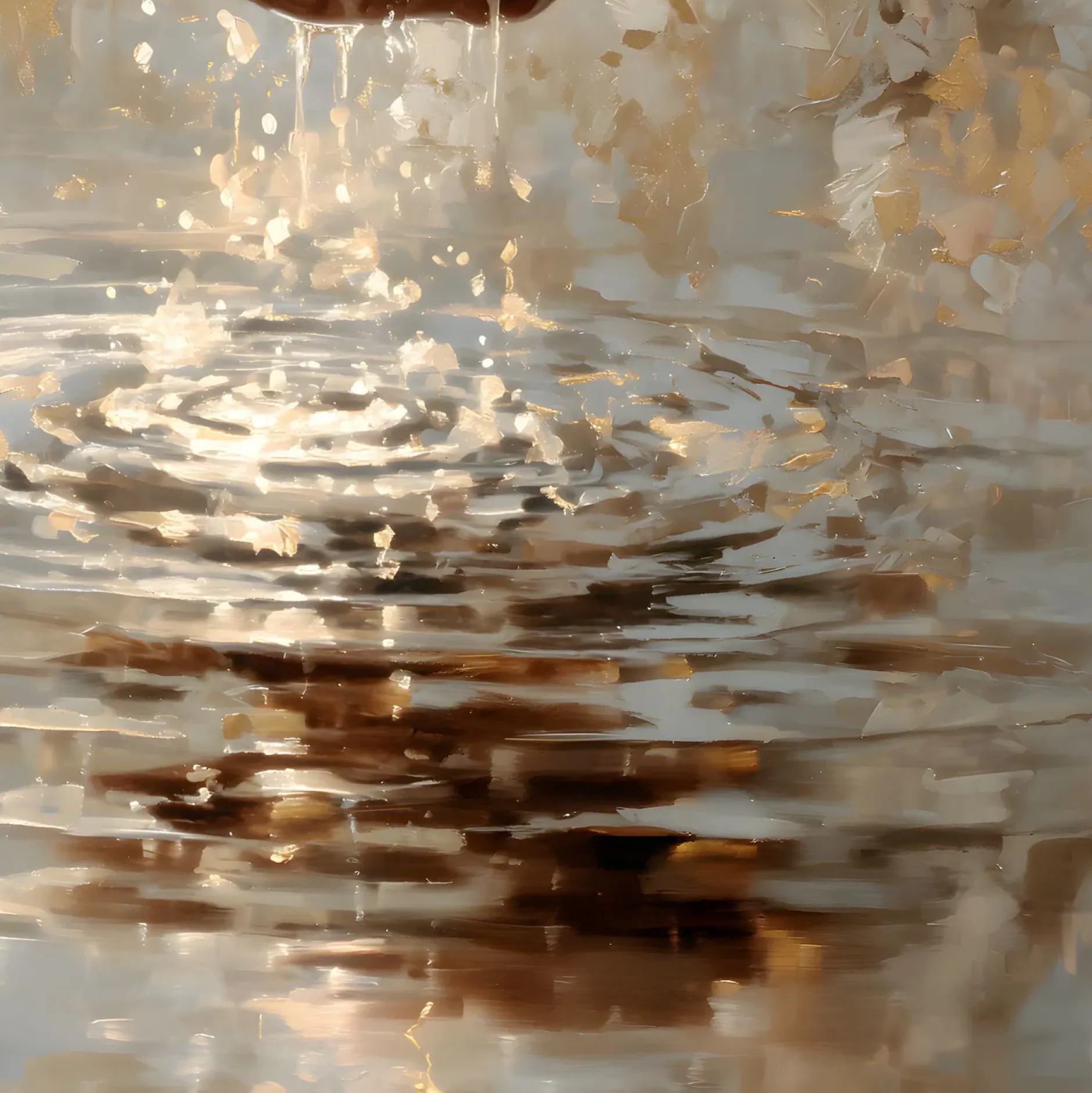 Handgemaltes Gemälde 'Lebendiges Wasser' | Echtheitszertifikat inklusive