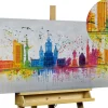 Handgemaltes Gemälde 'Leipzig Silhouette' 120x60cm | inkl. Echtheitszertifikat