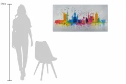Handgemaltes Gemälde 'Leipzig Silhouette' 120x60cm | inkl. Echtheitszertifikat
