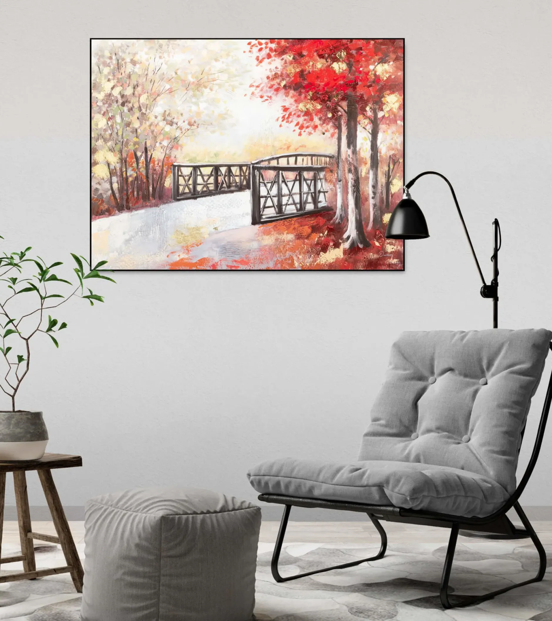 Handgemaltes Gemälde 'Leuchtender Herbsttag' 100x75cm | inkl. Echtheitszertifikat