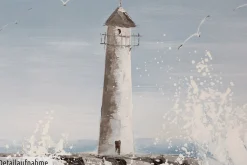 Handgemaltes Gemälde 'Leuchtturm in Sicht' 150x50cm | inkl. Echtheitszertifikat