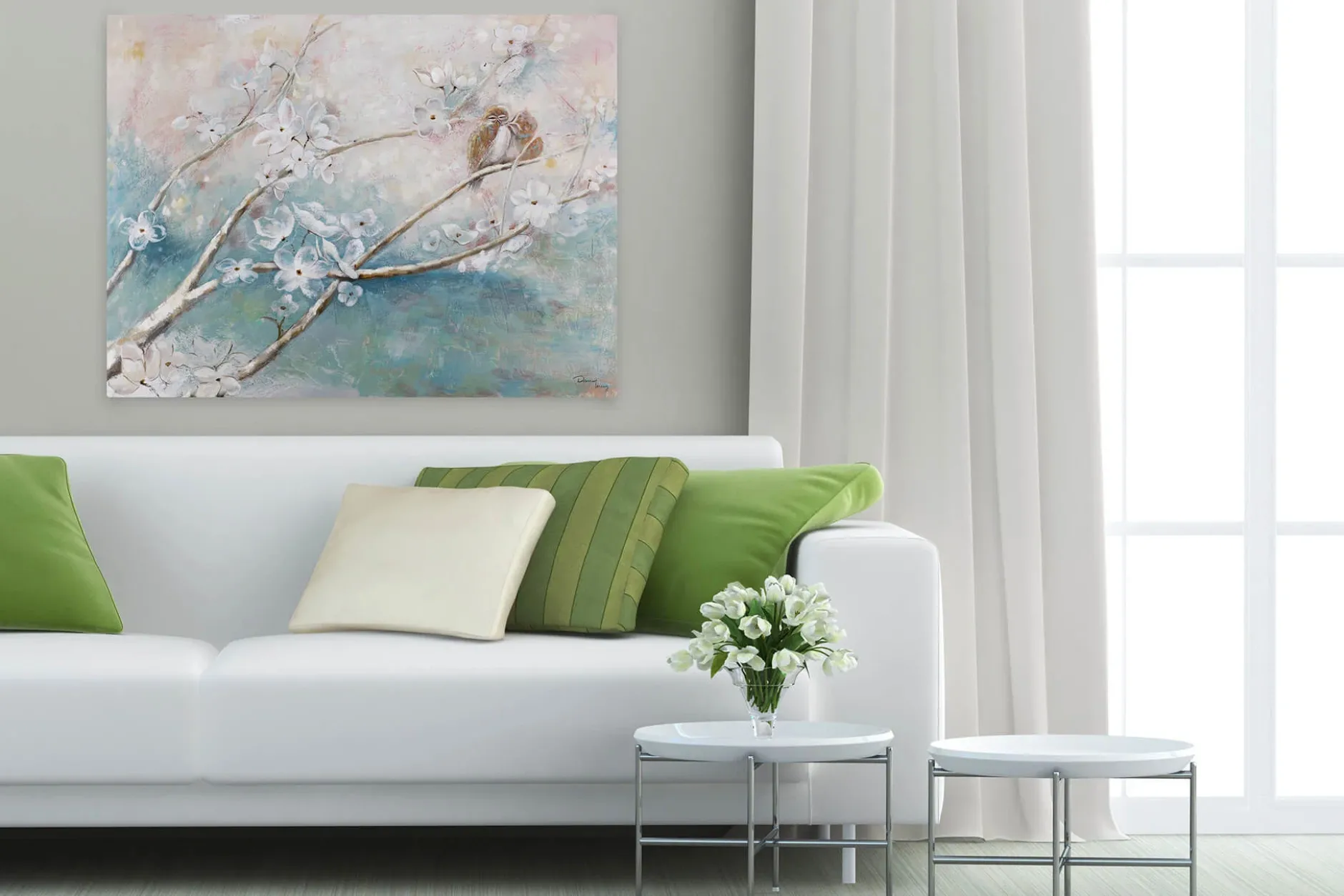 Handgemaltes Gemälde 'Liebe im Frühling' 120x90cm | inkl. Echtheitszertifikat