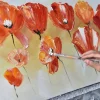 Handgemaltes Gemälde 'Liebeserklärung im Mohnblumenfeld' 150x50cm | inkl. Echtheitszertifikat