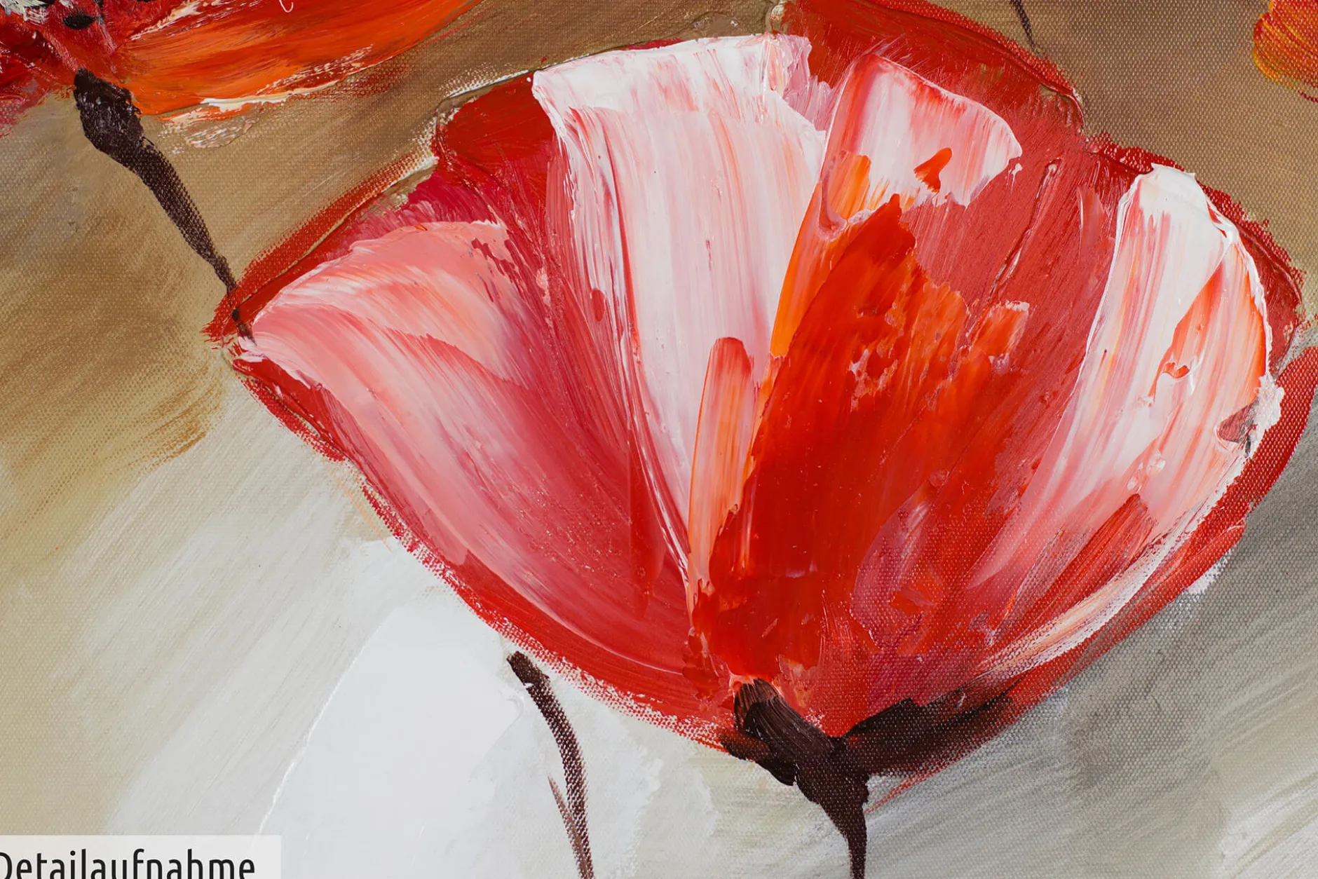 Handgemaltes Gemälde 'Liebeserklärung im Mohnblumenfeld' 150x50cm | inkl. Echtheitszertifikat