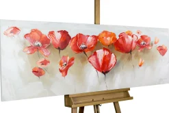Handgemaltes Gemälde 'Liebeserklärung im Mohnblumenfeld' 150x50cm | inkl. Echtheitszertifikat