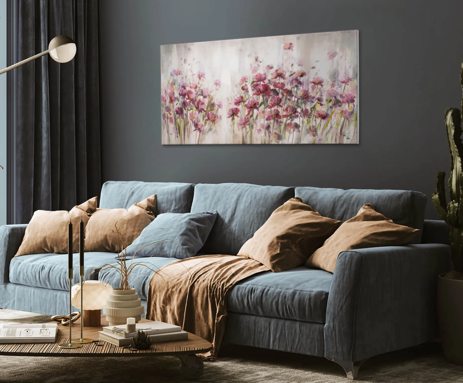 Handgemaltes Gemälde 'Lilac Reverie' 120x60cm | inkl. Echtheitszertifikat