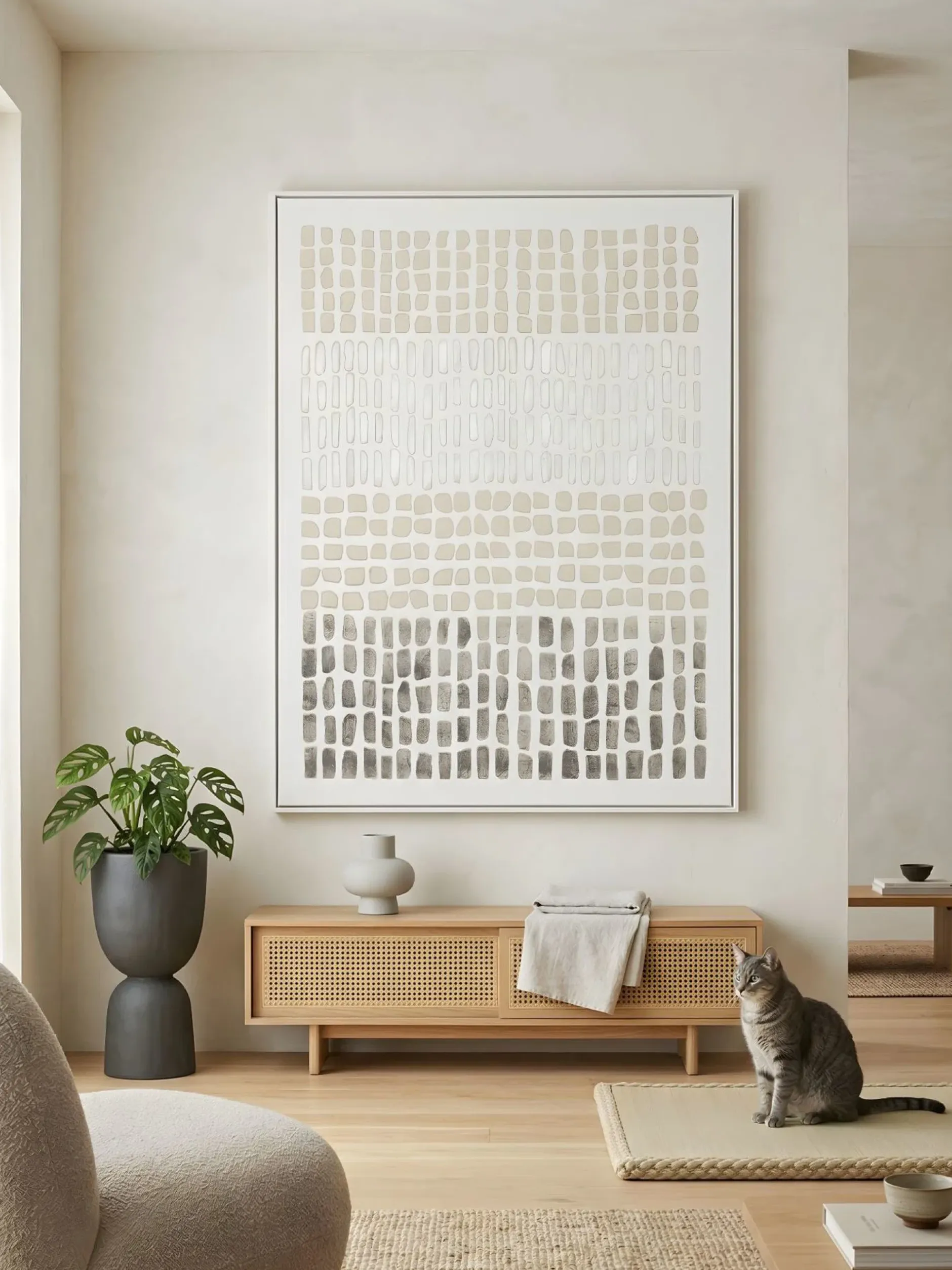 Handgemaltes Gemälde 'Linear Calm' 75x100cm | inkl. Echtheitszertifikat