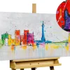 Handgemaltes Gemälde 'Lisbon Skyline Silhouette' 120x60cm | inkl. Echtheitszertifikat