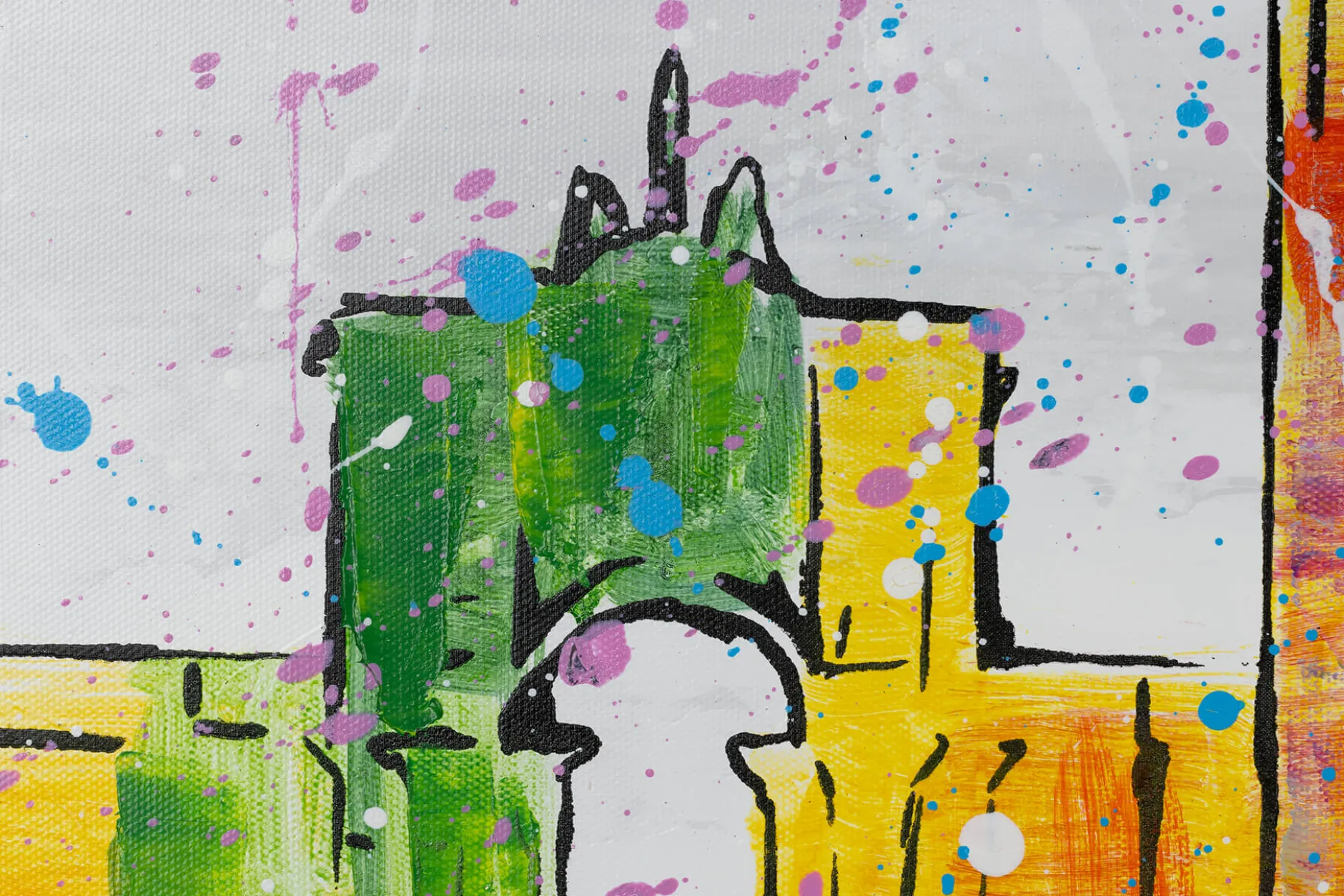 Handgemaltes Gemälde 'Lisbon Skyline Silhouette' 120x60cm | inkl. Echtheitszertifikat