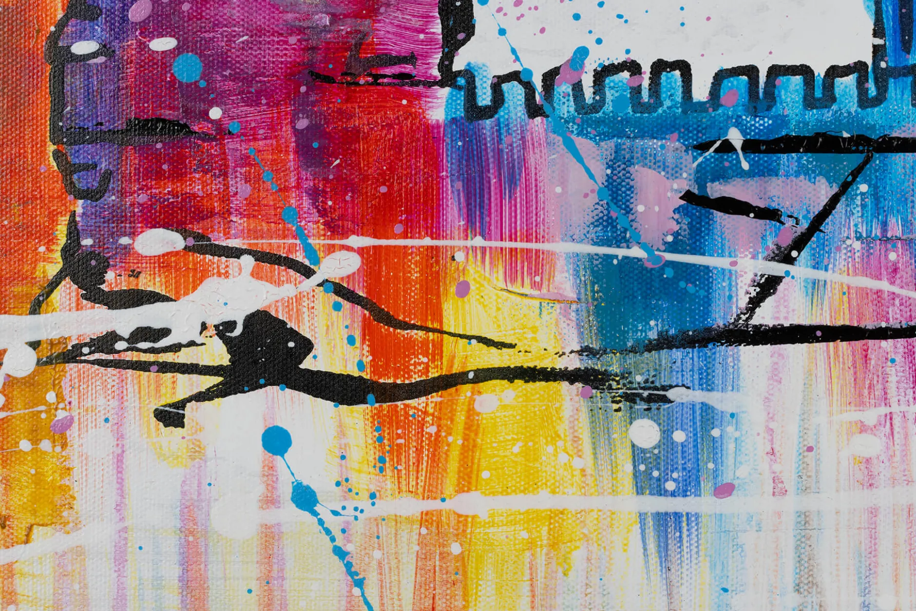 Handgemaltes Gemälde 'Lisbon Skyline Silhouette' 120x60cm | inkl. Echtheitszertifikat