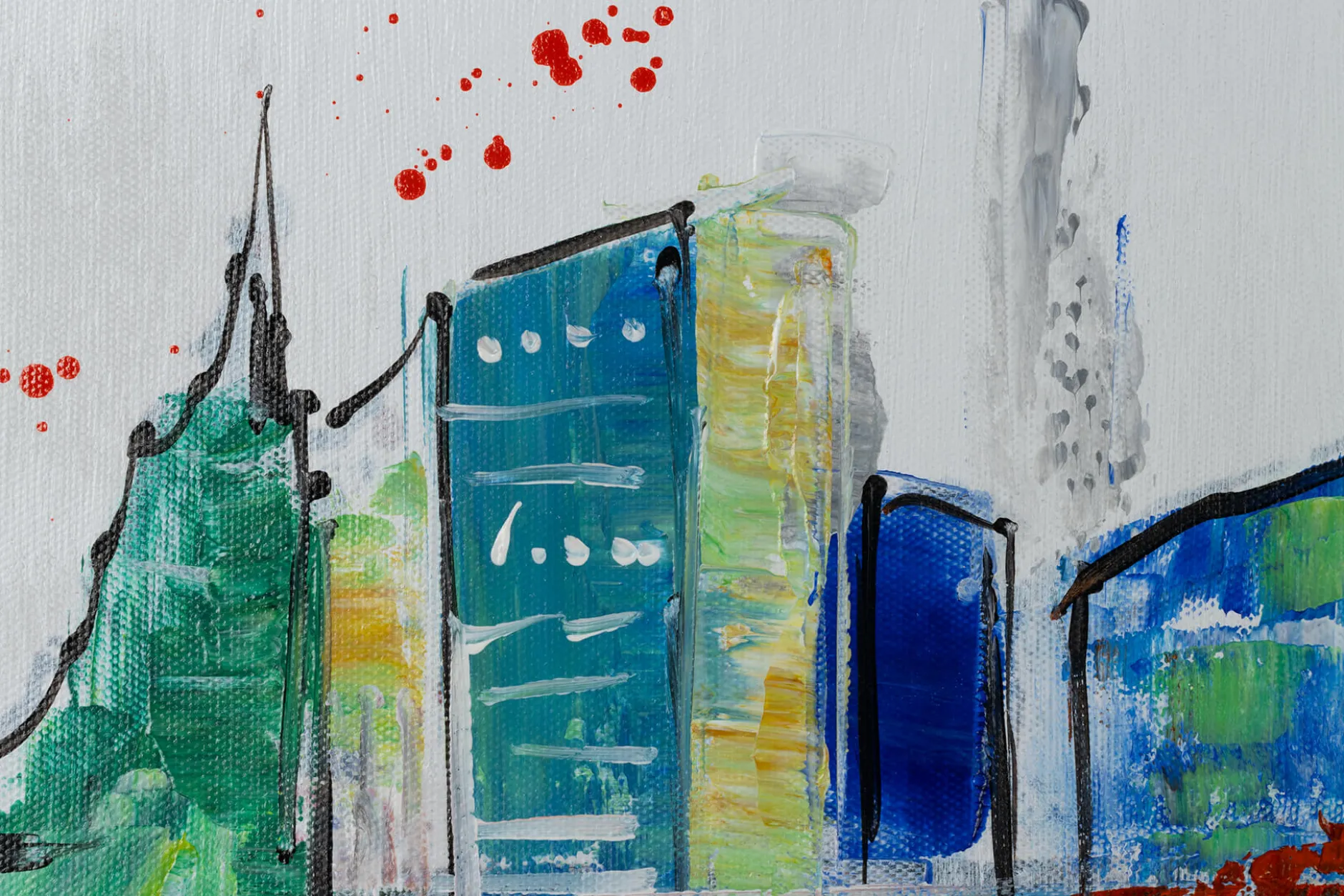 Handgemaltes Gemälde 'Ljubljana Skyline Silhouette' 120x60cm | inkl. Echtheitszertifikat