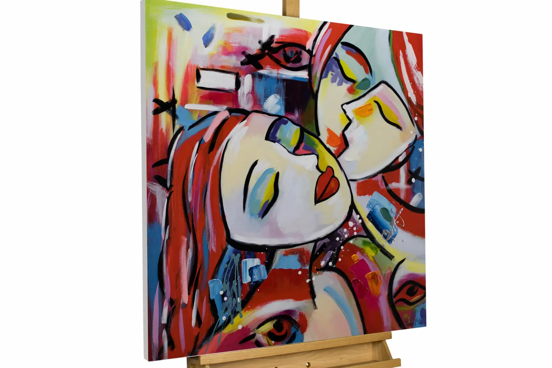 Handgemaltes Gemälde 'Lodernde Liaison' 80x80cm | inkl. Echtheitszertifikat