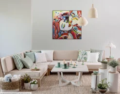 Handgemaltes Gemälde 'Lodernde Liaison' 80x80cm | inkl. Echtheitszertifikat
