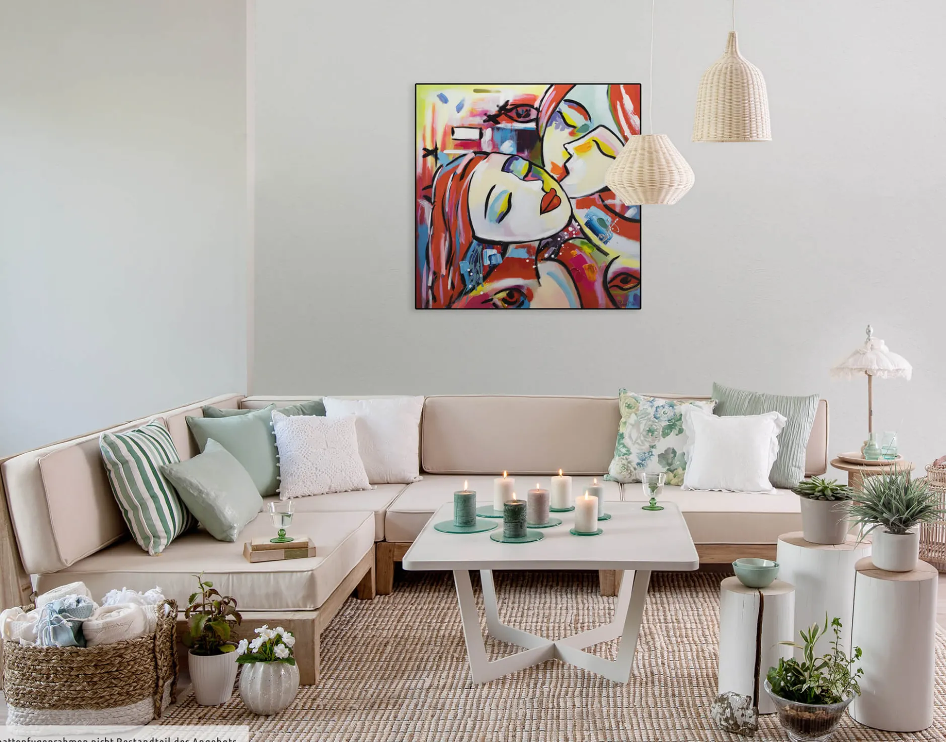 Handgemaltes Gemälde 'Lodernde Liaison' 80x80cm | inkl. Echtheitszertifikat