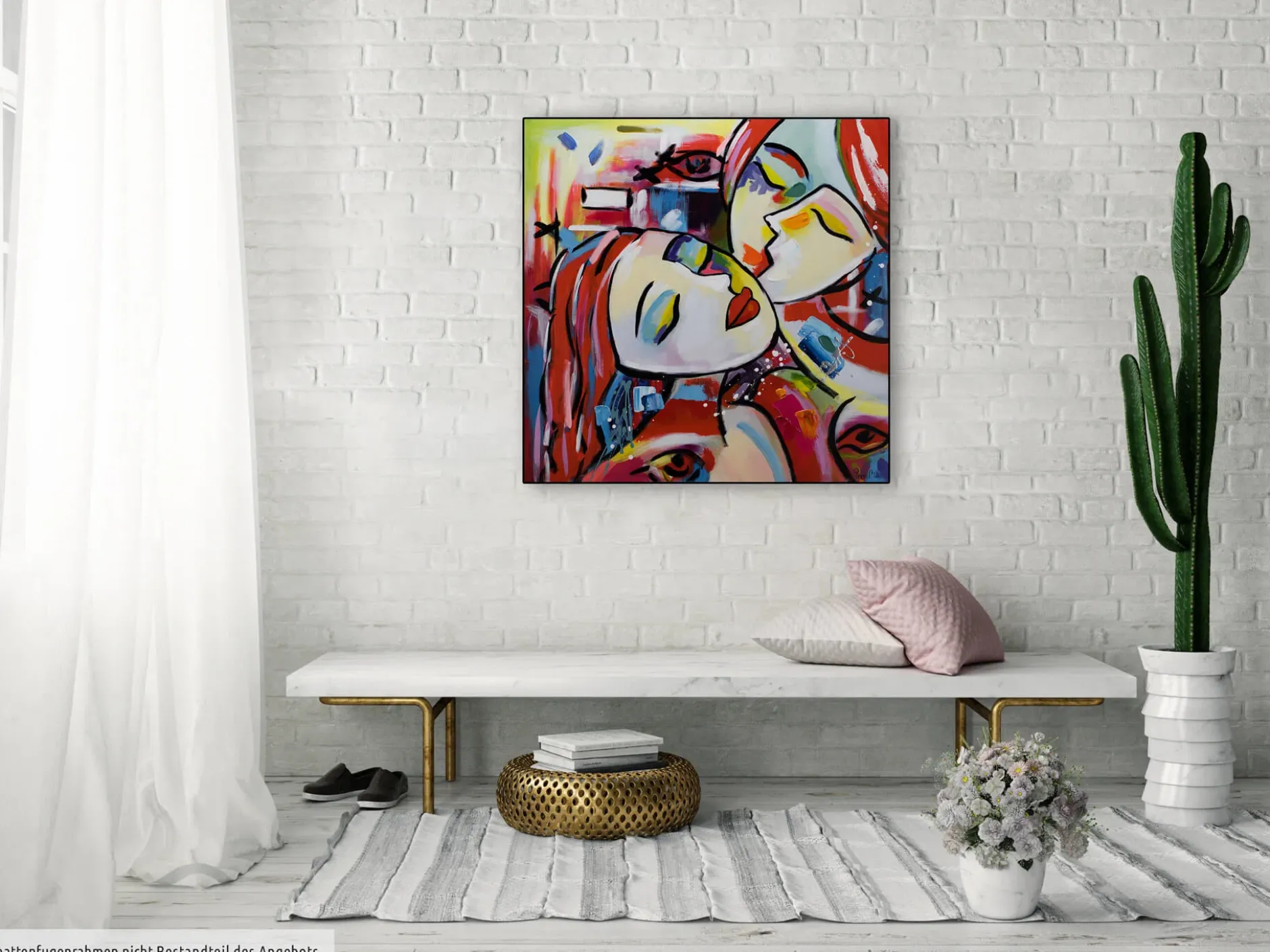 Handgemaltes Gemälde 'Lodernde Liaison' 80x80cm | inkl. Echtheitszertifikat