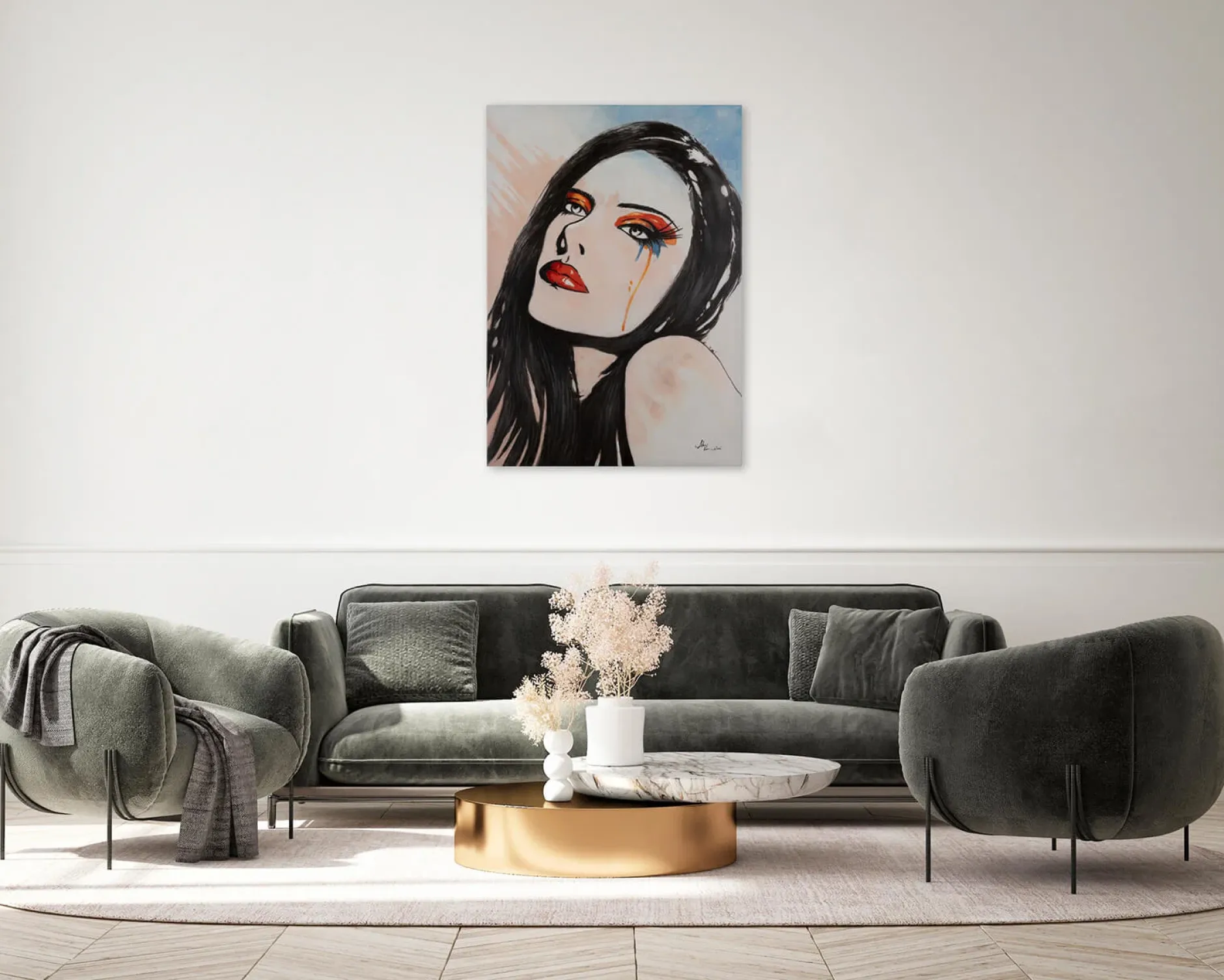 Handgemaltes Gemälde 'Lost in Thoughts' 70x100cm | inkl. Echtheitszertifikat