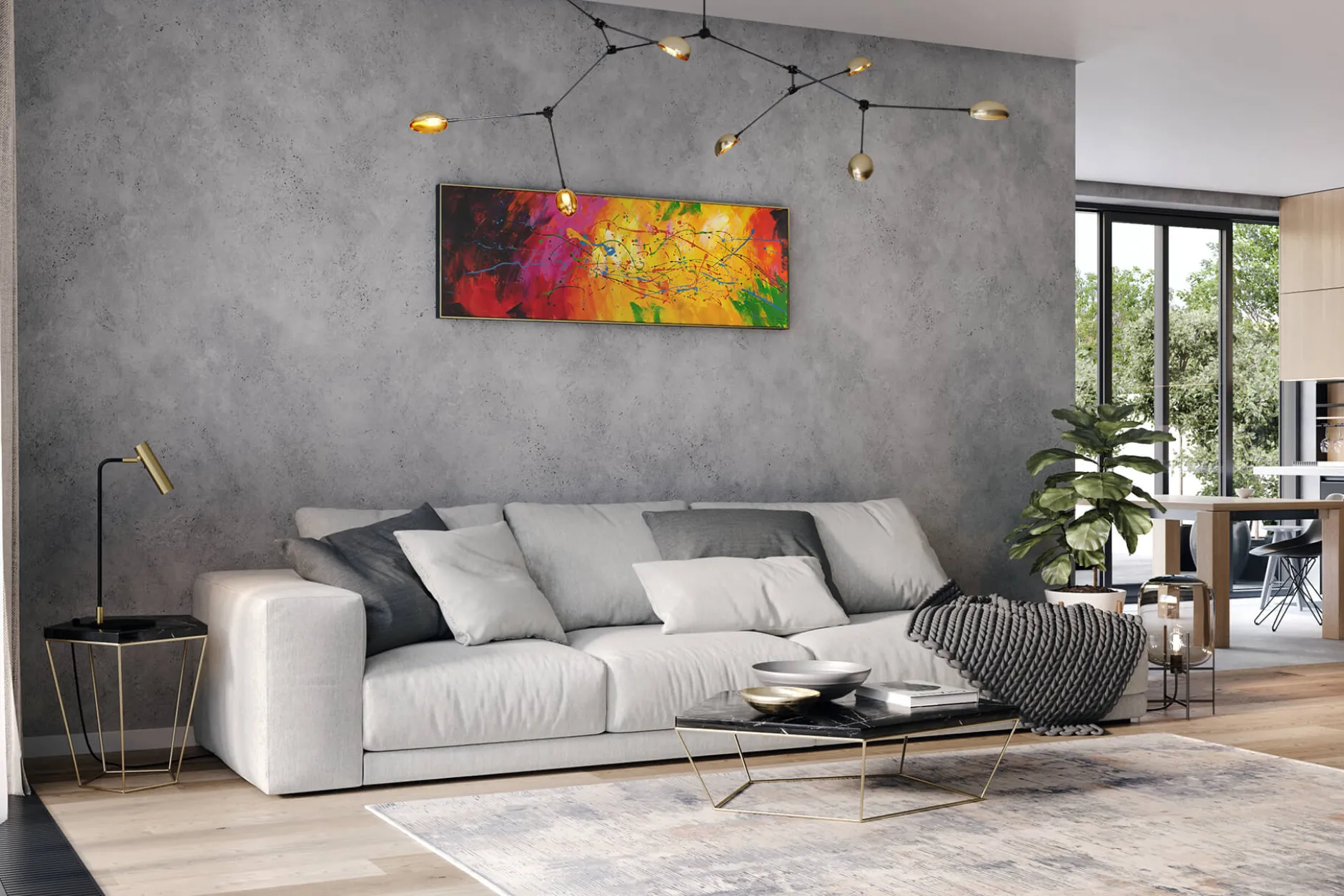 Handgemaltes Gemälde 'Lucid Dream' 150x50cm | inkl. Echtheitszertifikat