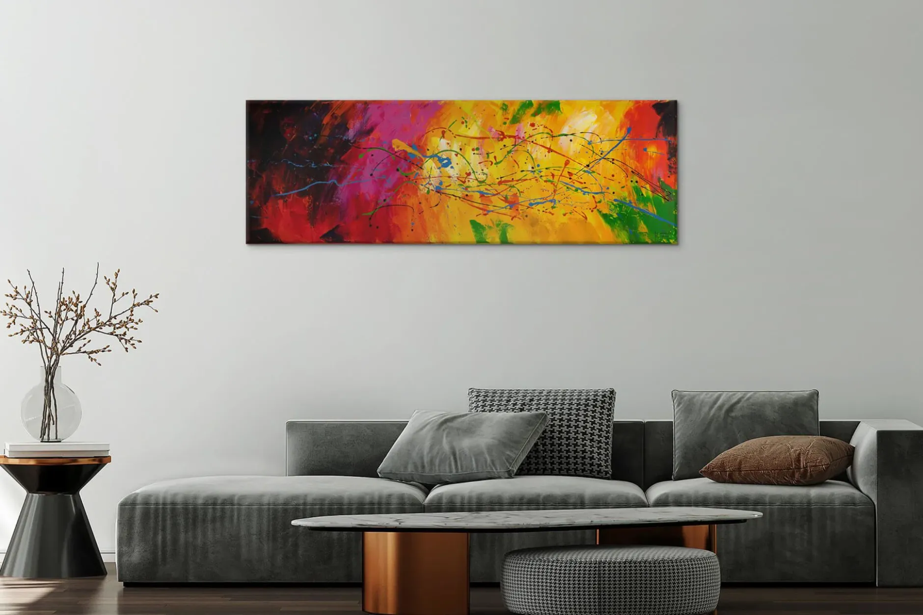 Handgemaltes Gemälde 'Lucid Dream' 150x50cm | inkl. Echtheitszertifikat