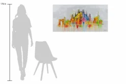 Handgemaltes Gemälde 'Mailand Skyline Silhouette' 120x60cm | inkl. Echtheitszertifikat