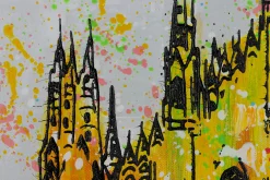 Handgemaltes Gemälde 'Mailand Skyline Silhouette' 120x60cm | inkl. Echtheitszertifikat